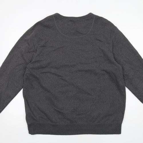 Marks and Spencer Mens Grey Cotton Pullover Sweatshirt Size 2XL