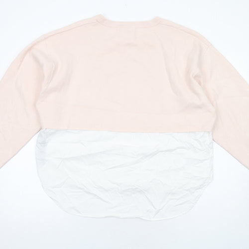 Zara Womens Pink Round Neck Viscose Pullover Jumper Size S