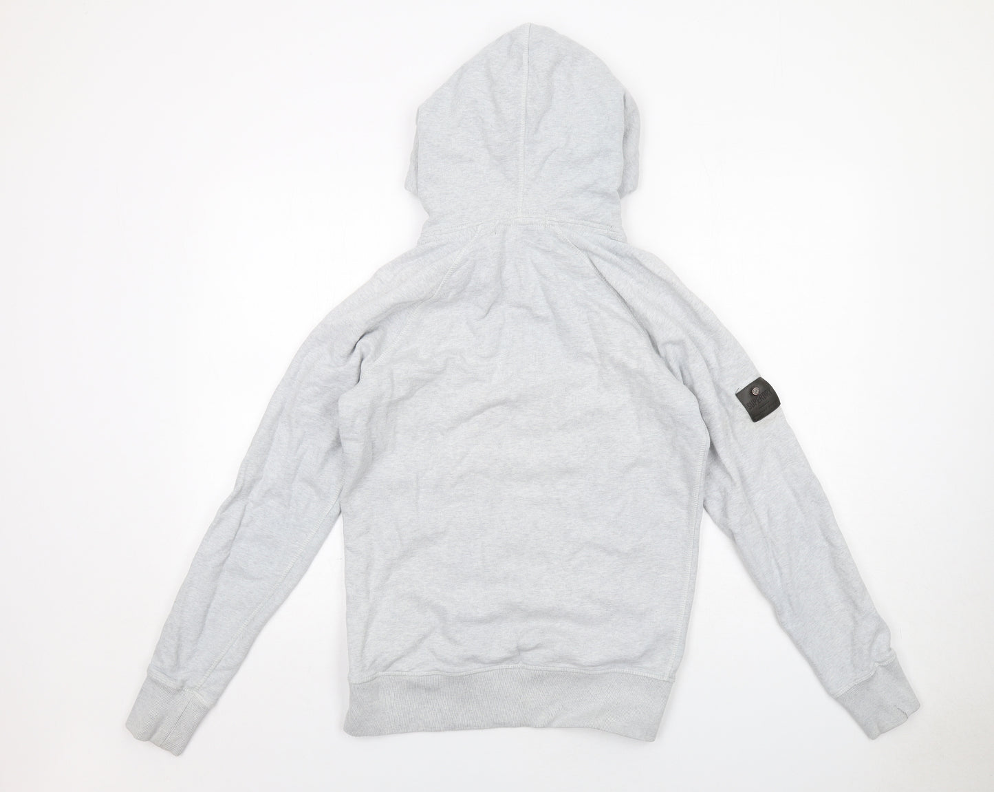 Superdry Mens Grey Cotton Pullover Hoodie Size S