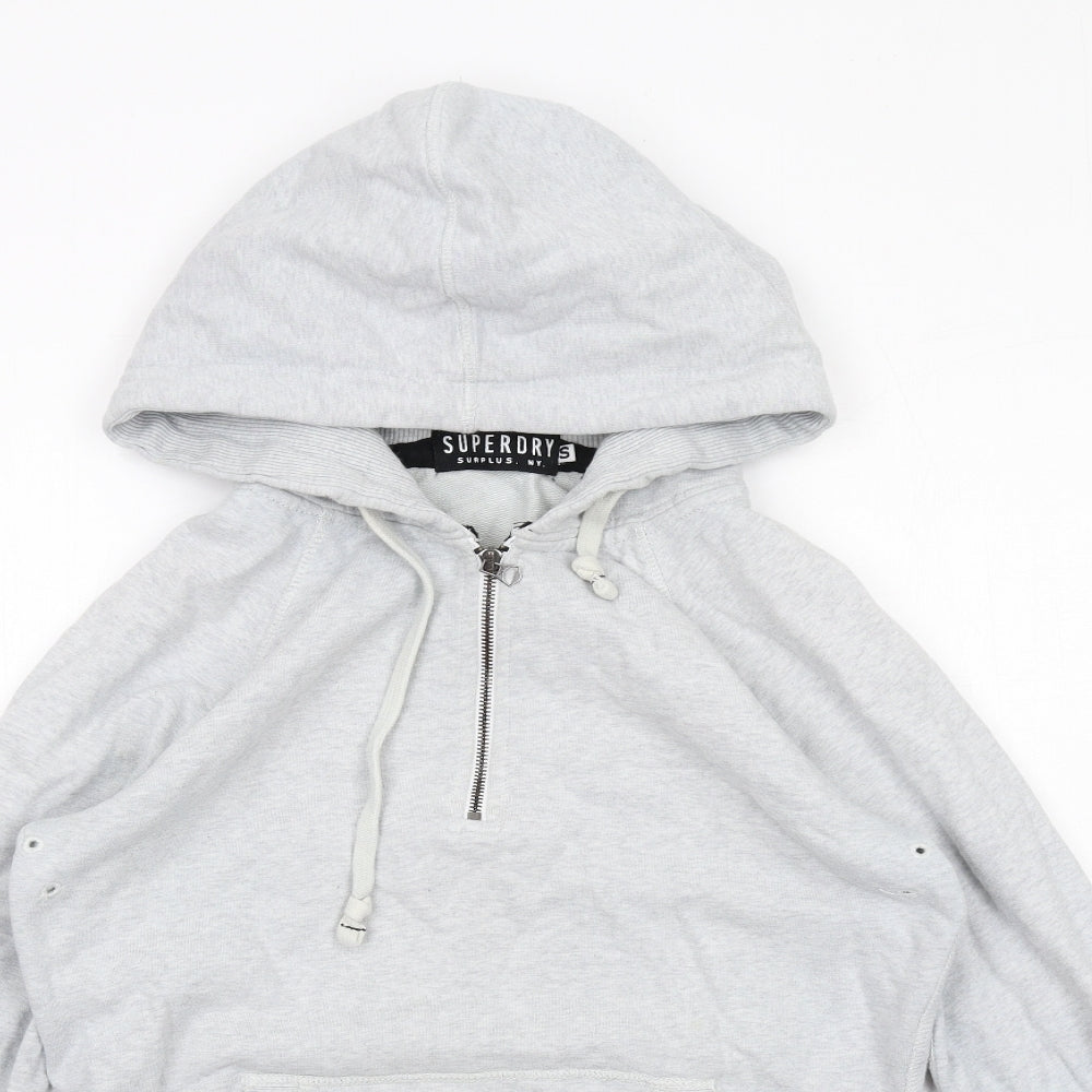 Superdry Mens Grey Cotton Pullover Hoodie Size S