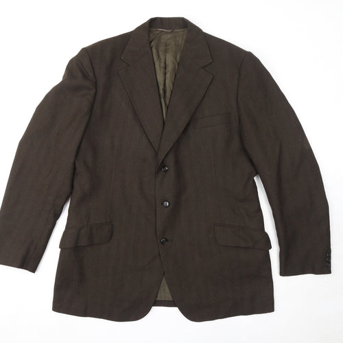 John Collier Mens Brown Striped Polyester Jacket Suit Jacket Size 44 Regular
