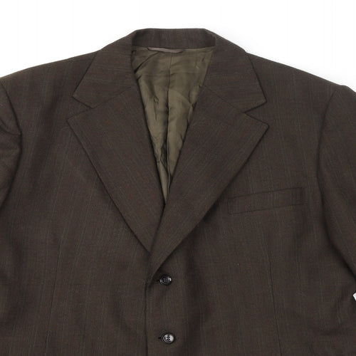 John Collier Mens Brown Striped Polyester Jacket Suit Jacket Size 44 Regular