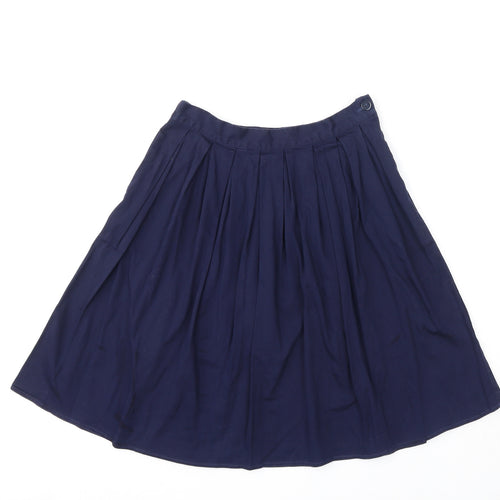 Grace Karin Womens Blue Polyester Pleated Skirt Size S Button