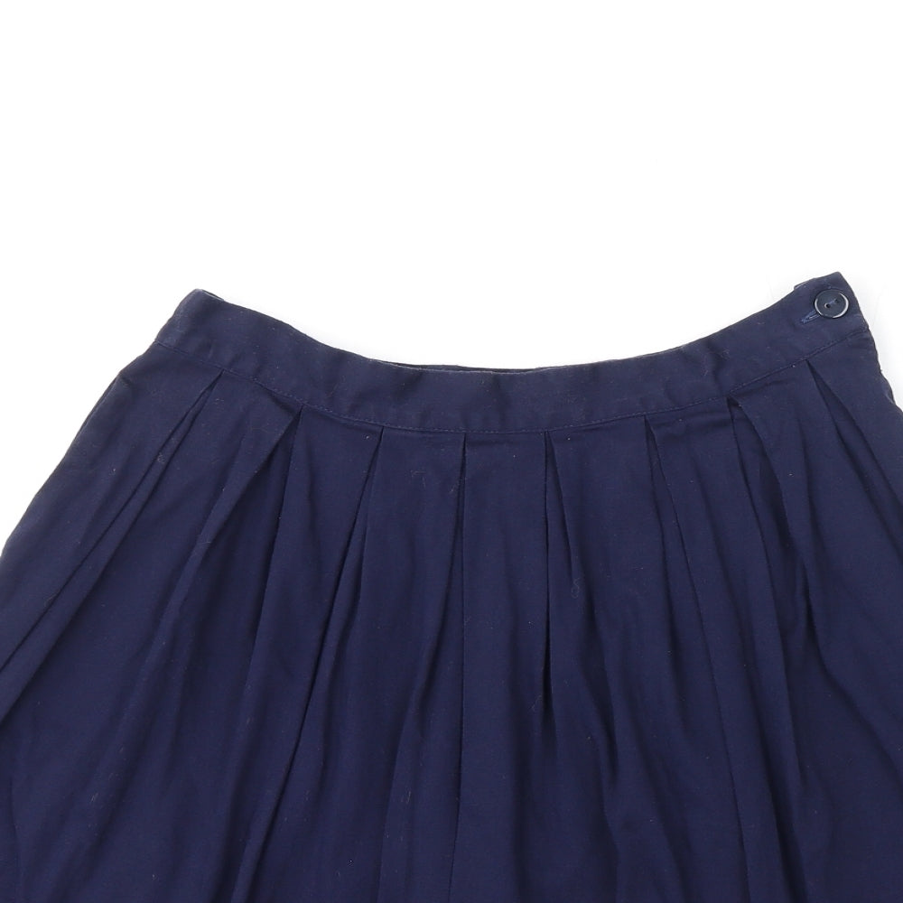 Grace Karin Womens Blue Polyester Pleated Skirt Size S Button