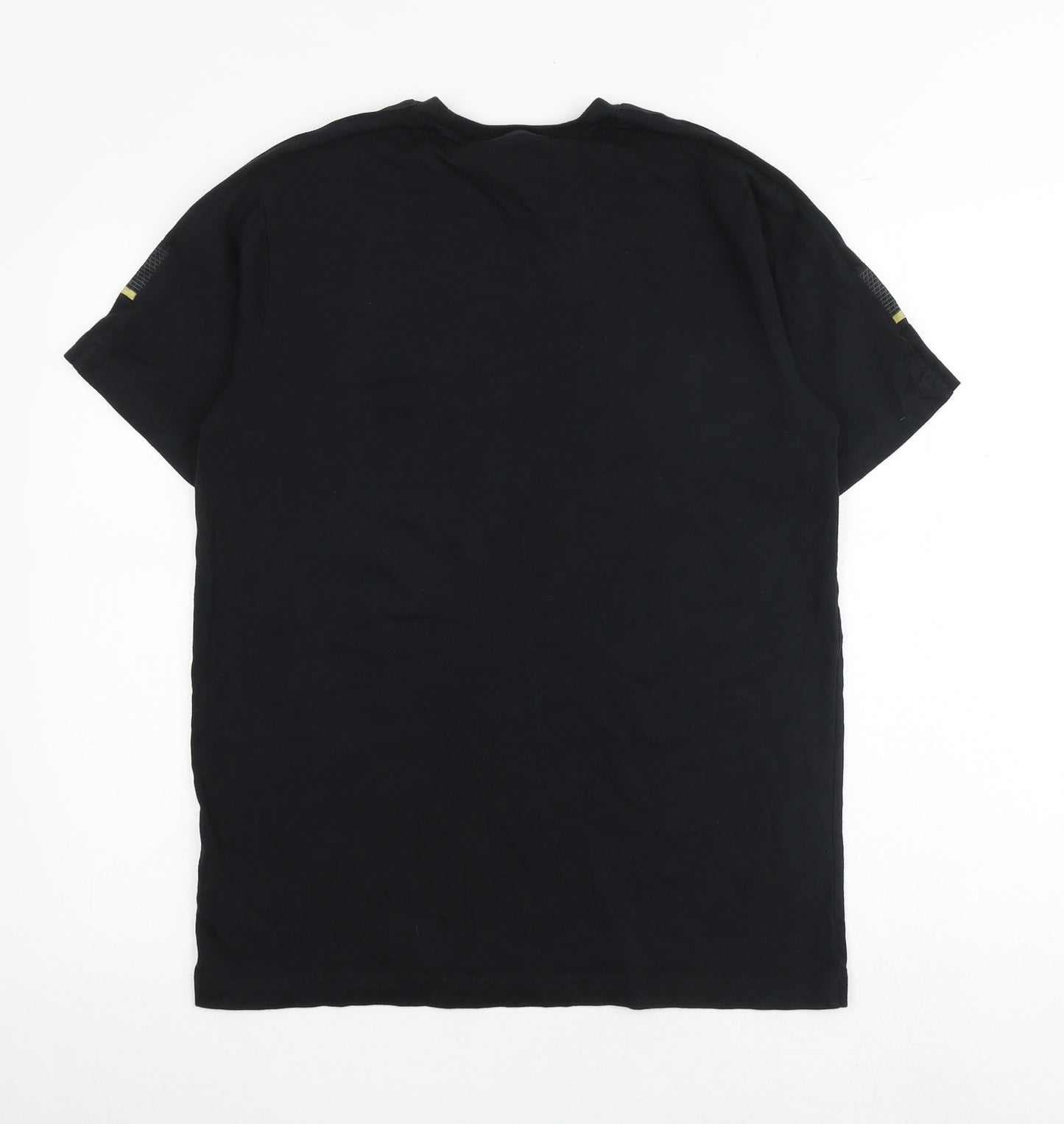 adidas Mens Black Cotton T-Shirt Size M Round Neck