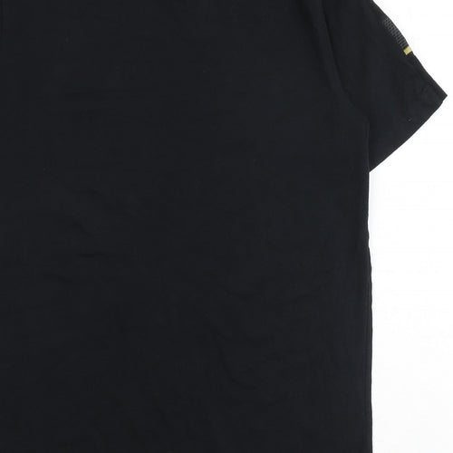 adidas Mens Black Cotton T-Shirt Size M Round Neck