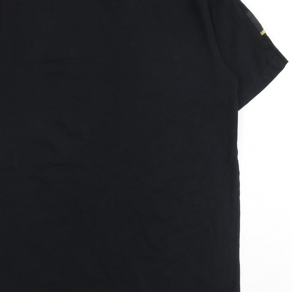 adidas Mens Black Cotton T-Shirt Size M Round Neck