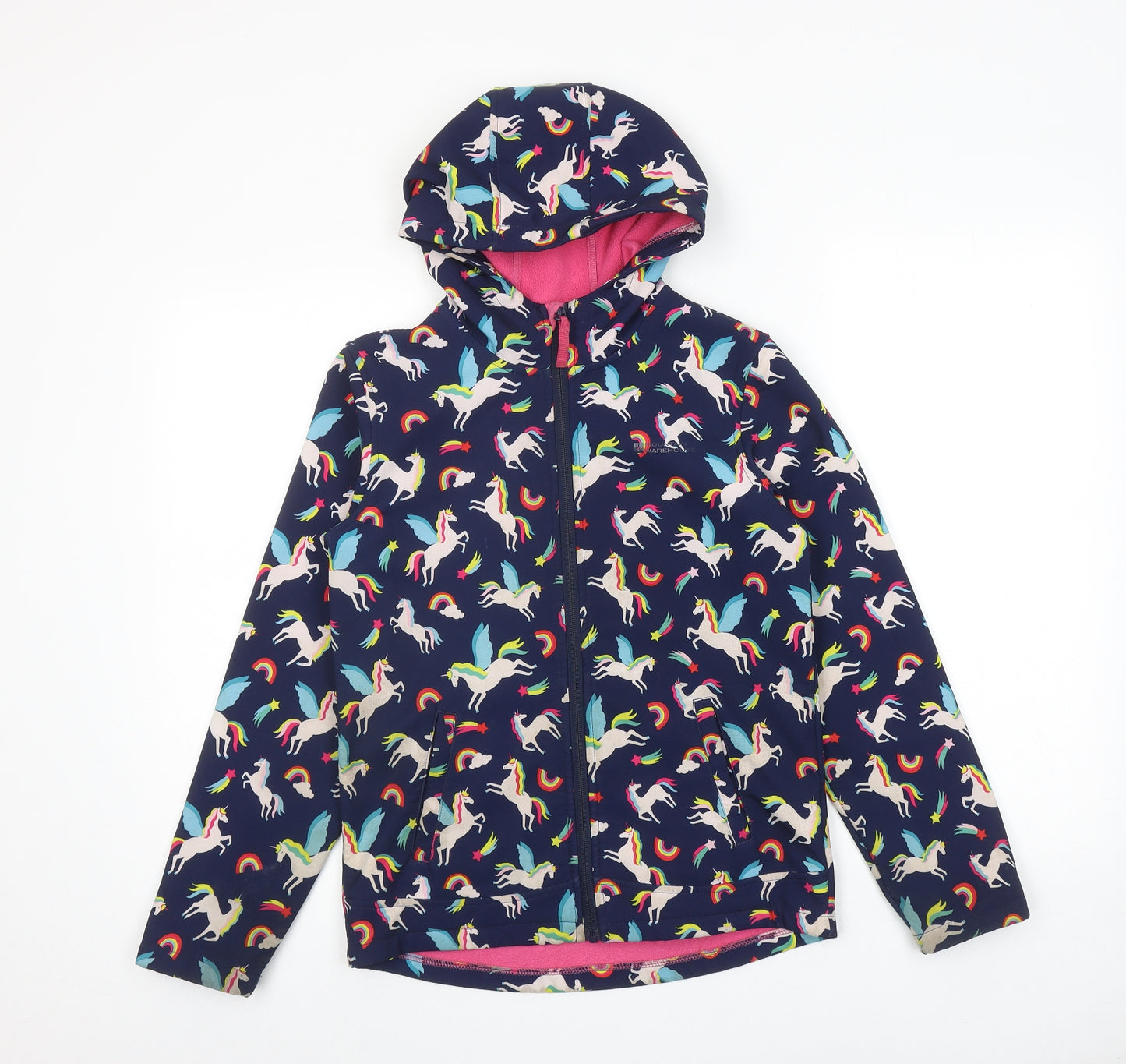 Mountain Warehouse Girls Multicoloured Geometric Jacket Size 11-12 Years Zip - Unicorn Print