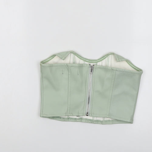 Missguided Womens Green Polyurethane Cropped Tank Size 8 Sweetheart