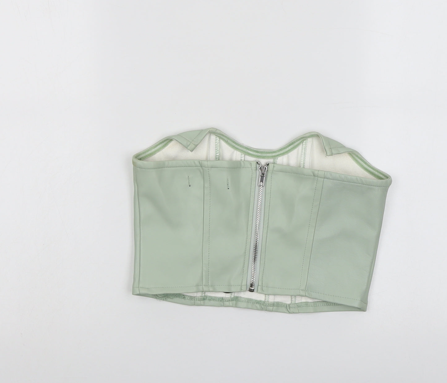 Missguided Womens Green Polyurethane Cropped Tank Size 8 Sweetheart