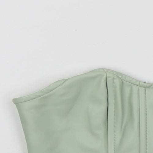 Missguided Womens Green Polyurethane Cropped Tank Size 8 Sweetheart