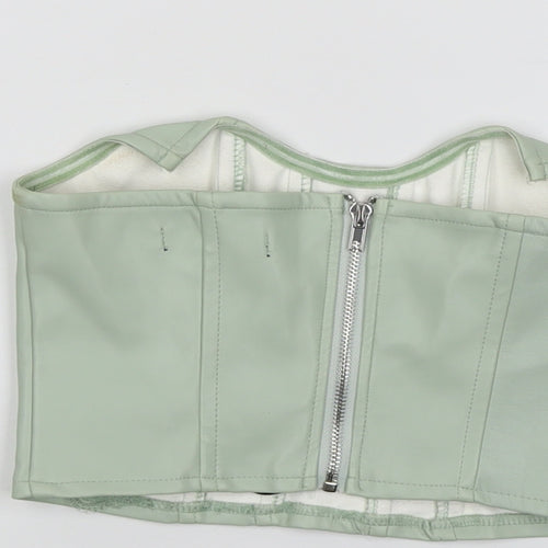 Missguided Womens Green Polyurethane Cropped Tank Size 8 Sweetheart