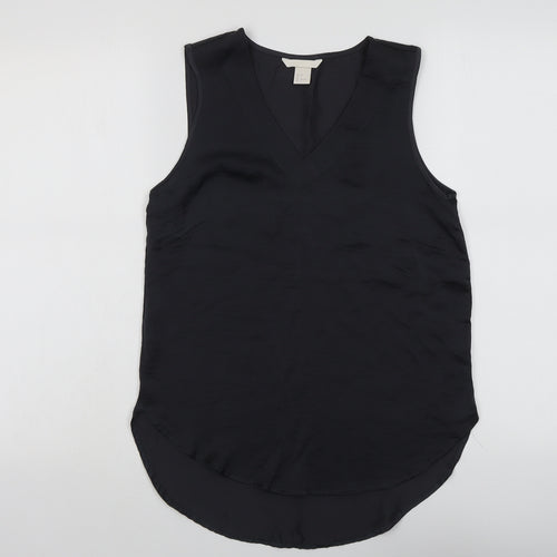 H&M Womens Grey Polyester Basic Tank Size 4 V-Neck