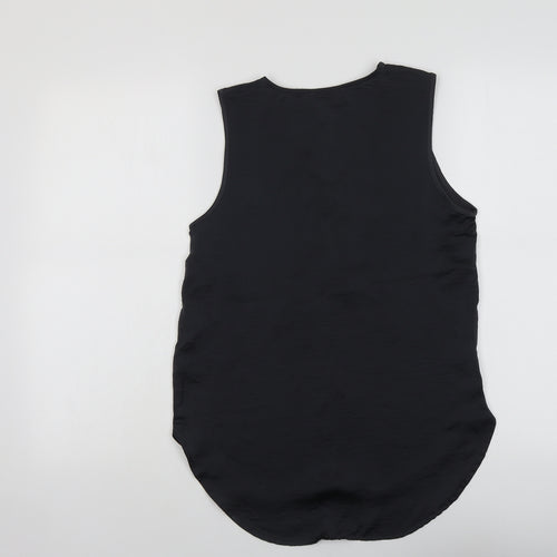 H&M Womens Grey Polyester Basic Tank Size 4 V-Neck