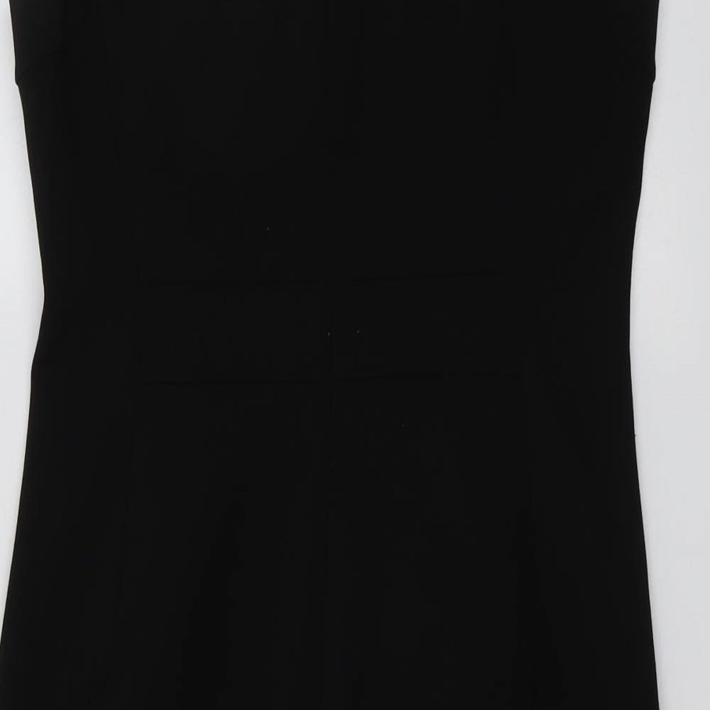 Donna Karan Womens Black Colourblock Polyester Shift Size 14 Round Neck Zip