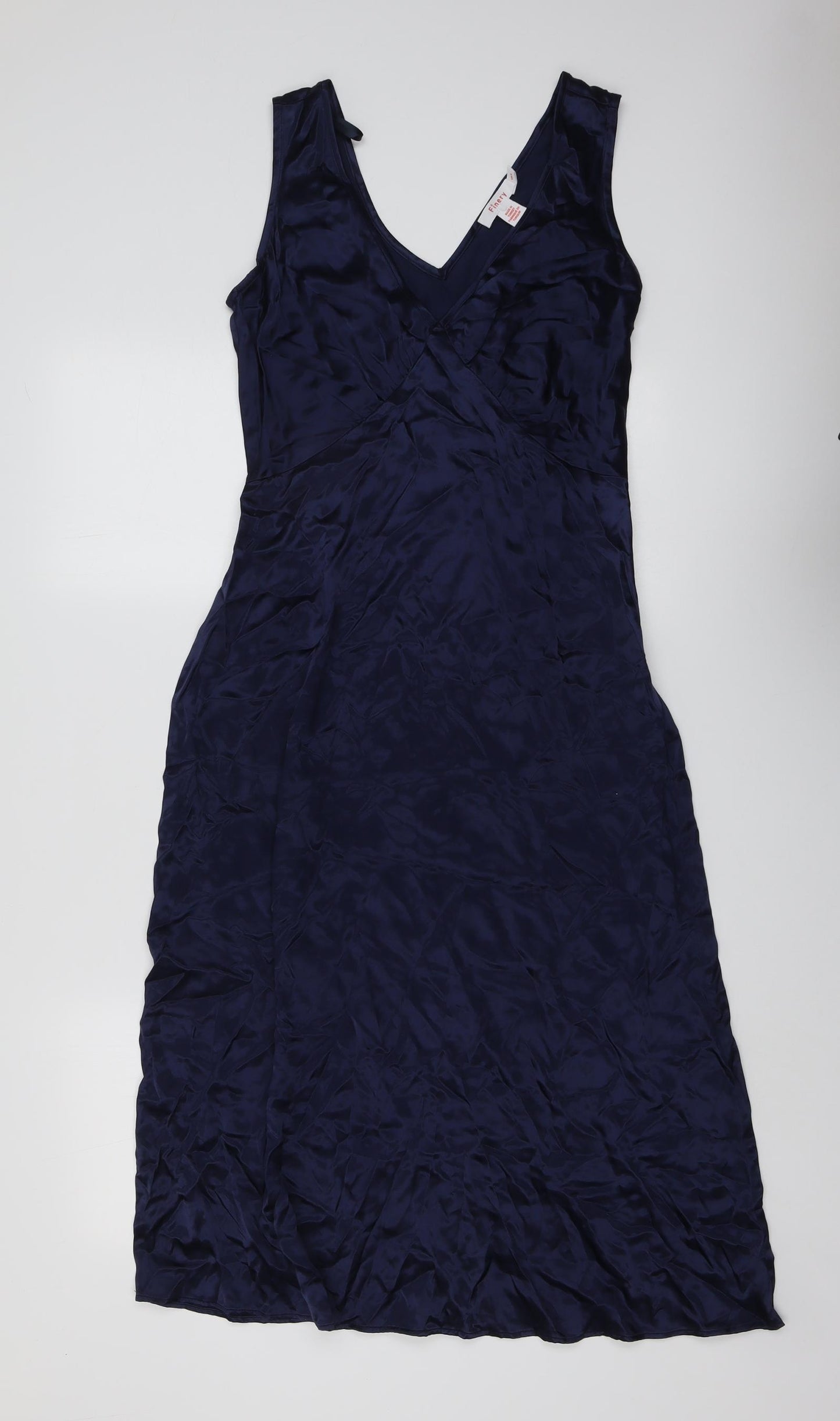 Finery Womens Blue Viscose Maxi Size 8 V-Neck Zip