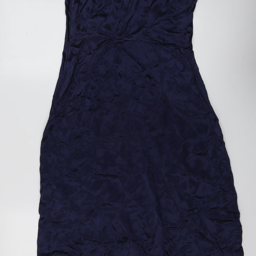 Finery Womens Blue Viscose Maxi Size 8 V-Neck Zip