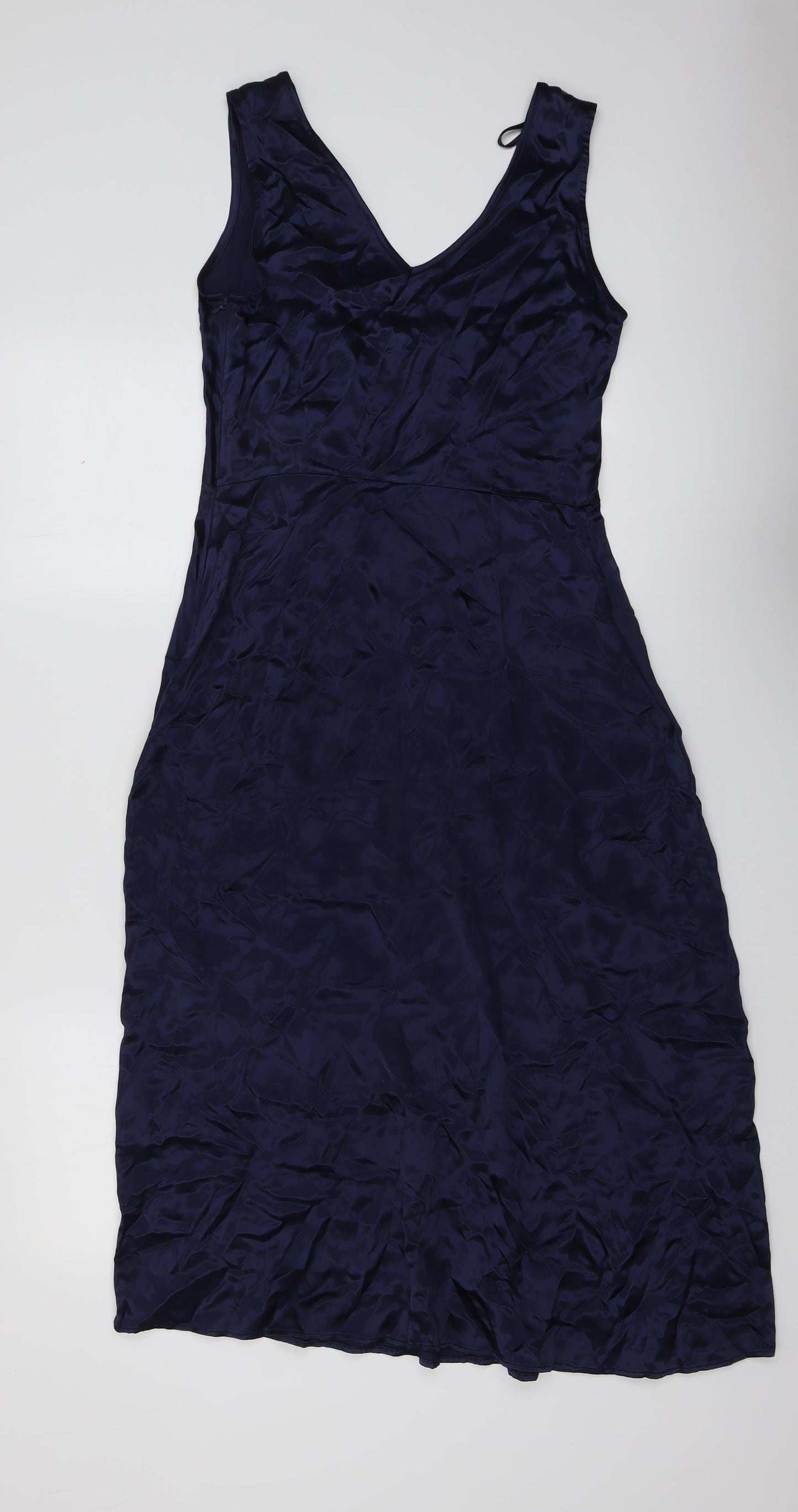 Finery Womens Blue Viscose Maxi Size 8 V-Neck Zip