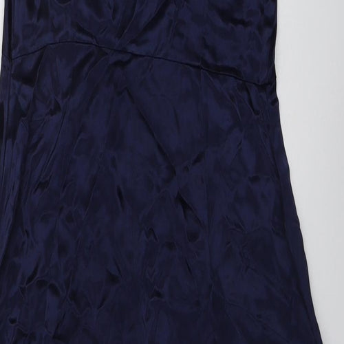 Finery Womens Blue Viscose Maxi Size 8 V-Neck Zip