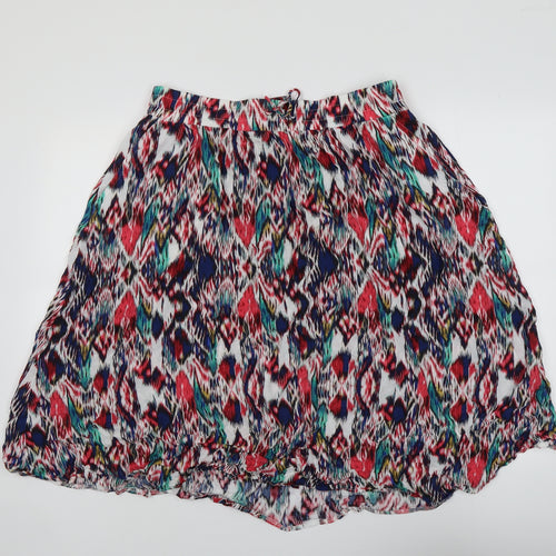 Marks and Spencer Womens Multicoloured Geometric Viscose Peasant Skirt Size 14 Drawstring
