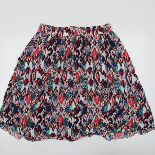 Marks and Spencer Womens Multicoloured Geometric Viscose Peasant Skirt Size 14 Drawstring
