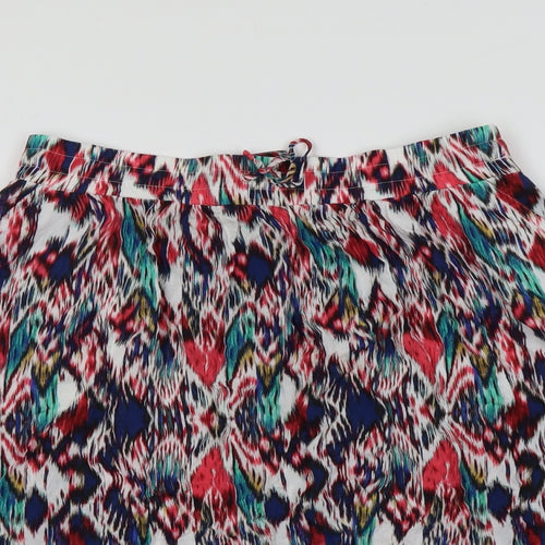 Marks and Spencer Womens Multicoloured Geometric Viscose Peasant Skirt Size 14 Drawstring