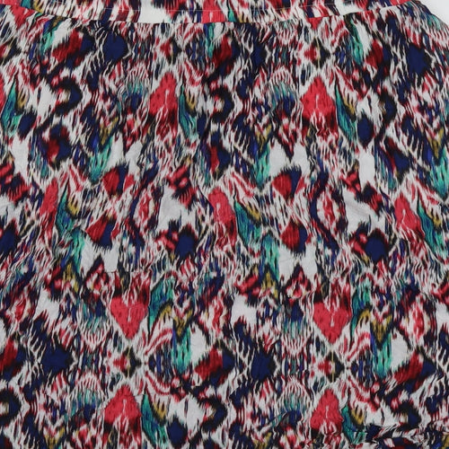 Marks and Spencer Womens Multicoloured Geometric Viscose Peasant Skirt Size 14 Drawstring