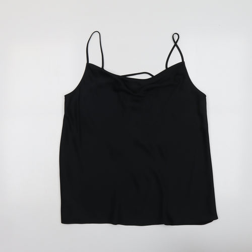 Marks and Spencer Womens Black Polyester Basic Tank Size 18 Round Neck