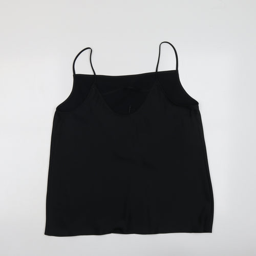 Marks and Spencer Womens Black Polyester Basic Tank Size 18 Round Neck