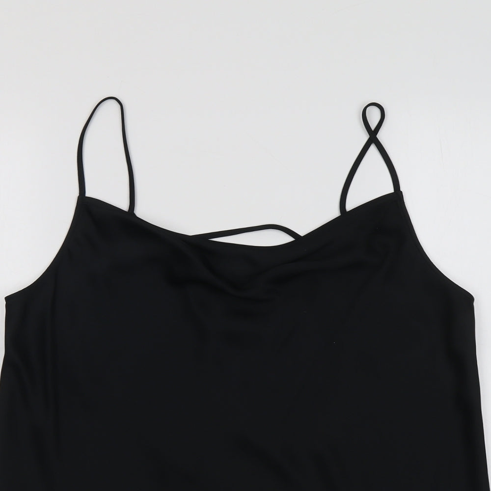 Marks and Spencer Womens Black Polyester Basic Tank Size 18 Round Neck