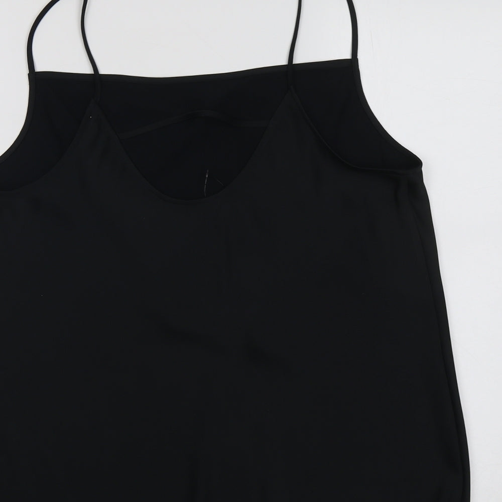 Marks and Spencer Womens Black Polyester Basic Tank Size 18 Round Neck