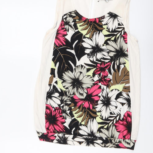 NEXT Womens Multicoloured Floral Viscose Basic Tank Size 12 Round Neck