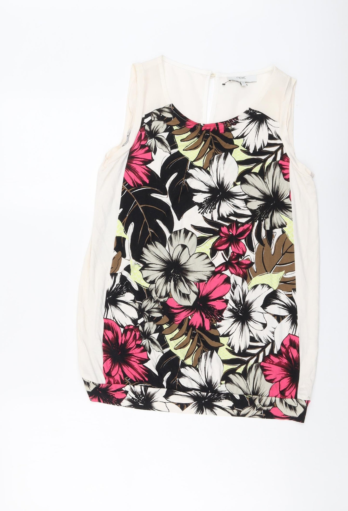 NEXT Womens Multicoloured Floral Viscose Basic Tank Size 12 Round Neck