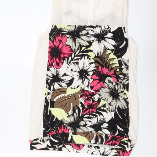 NEXT Womens Multicoloured Floral Viscose Basic Tank Size 12 Round Neck