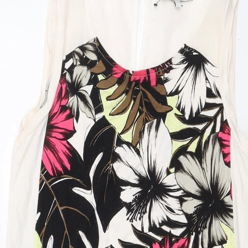 NEXT Womens Multicoloured Floral Viscose Basic Tank Size 12 Round Neck