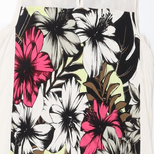 NEXT Womens Multicoloured Floral Viscose Basic Tank Size 12 Round Neck