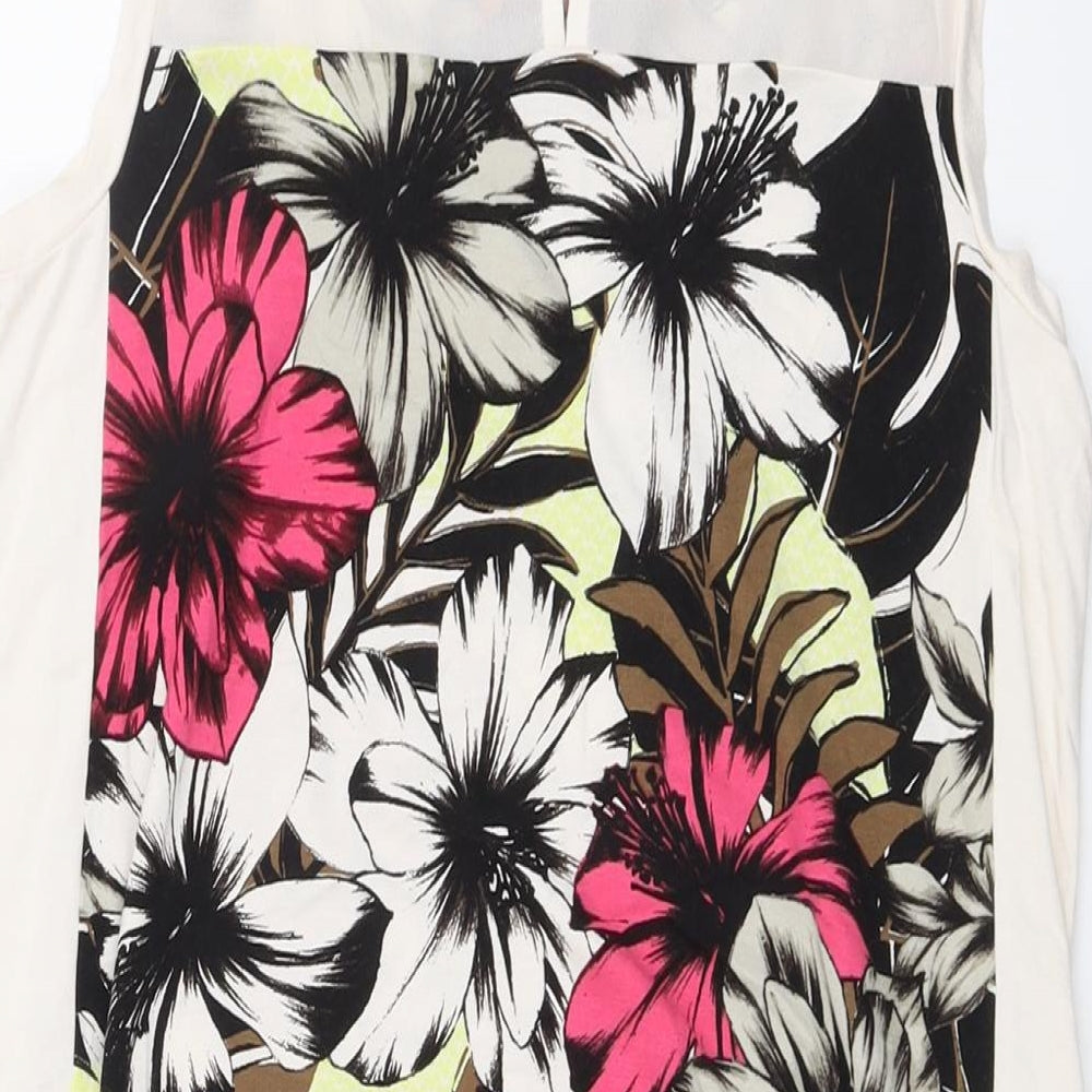 NEXT Womens Multicoloured Floral Viscose Basic Tank Size 12 Round Neck