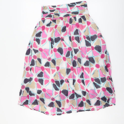 White Stuff Womens Multicoloured Geometric Cotton Peasant Skirt Size 8