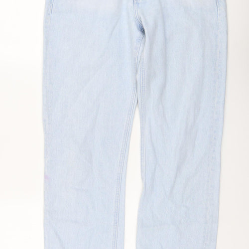 RESERVED Womens Blue Cotton Straight Jeans Size 10 L29 in Regular Button