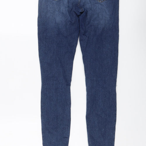 Topshop Womens Blue Cotton Skinny Jeans Size 26 in L27 in Regular Button