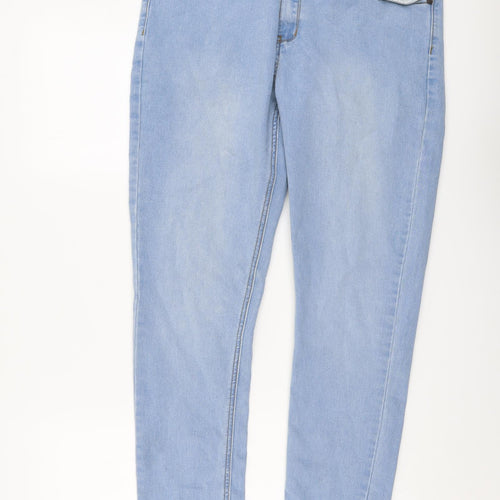 Boohoo Womens Blue Cotton Skinny Jeans Size 32 in L31 in Regular Button