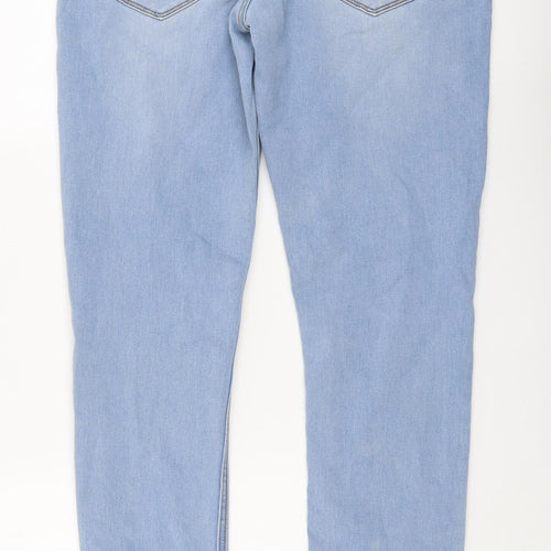 Boohoo Womens Blue Cotton Skinny Jeans Size 32 in L31 in Regular Button