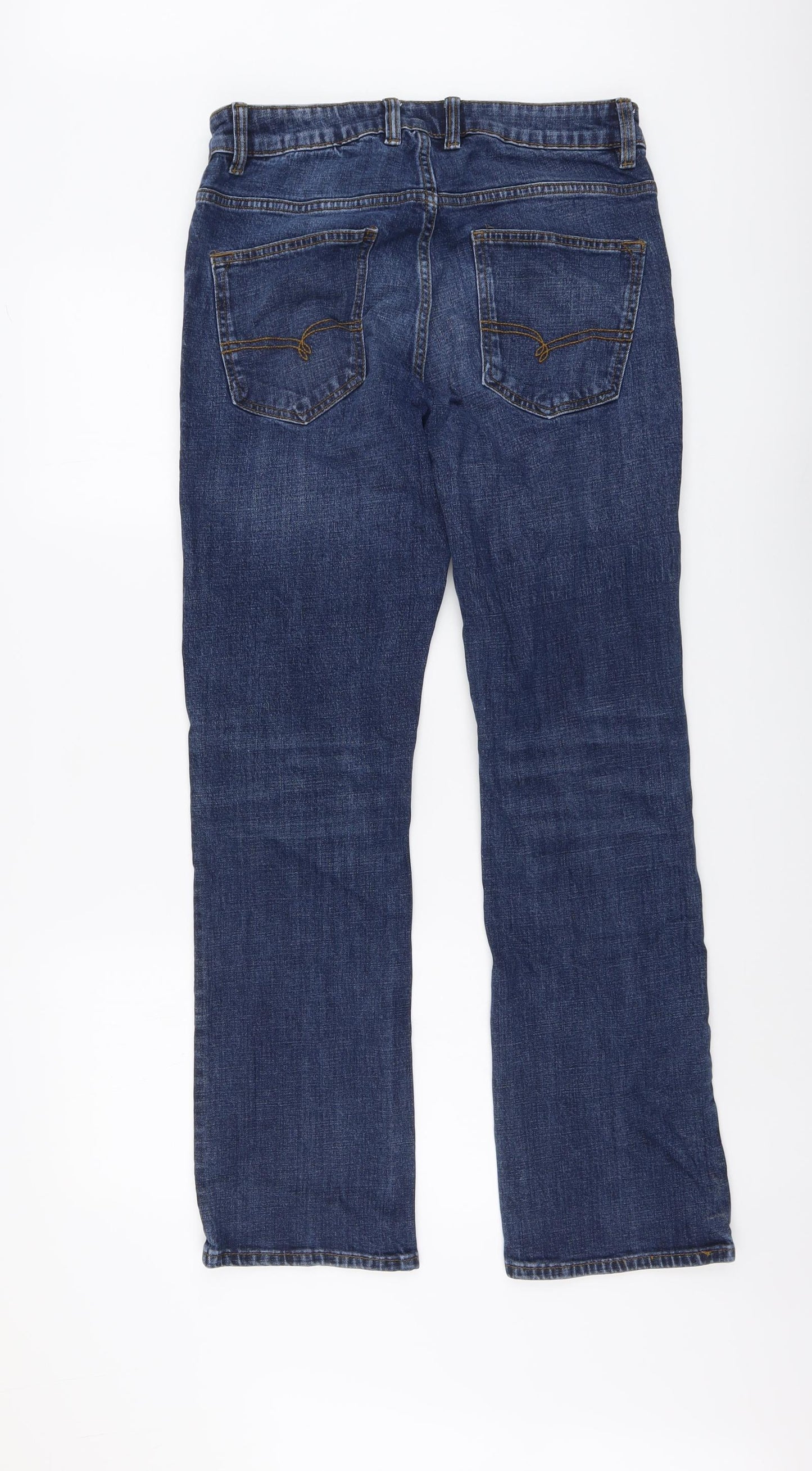 NEXT Mens Blue Cotton Straight Jeans Size 30 in L31 in Regular Button