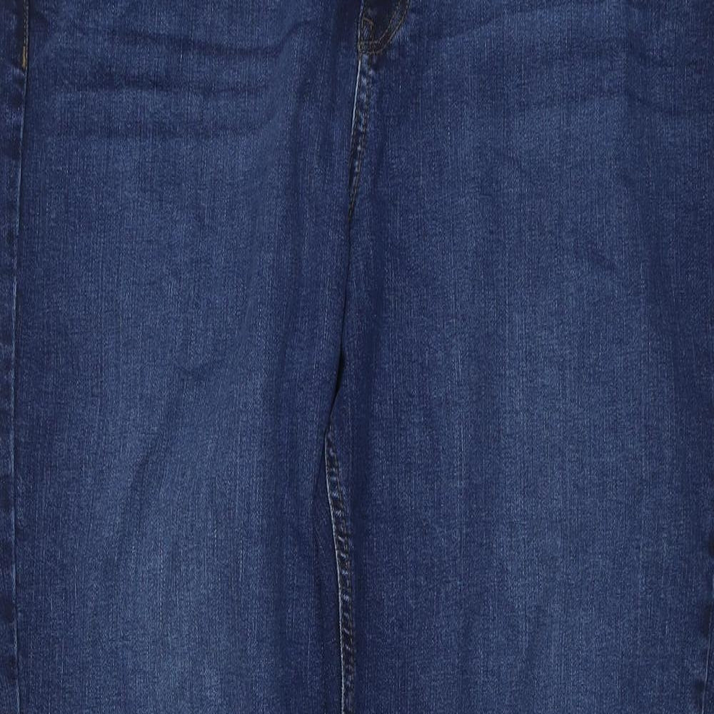 Marks and Spencer Womens Blue Cotton Tapered Jeans Size 20 L25 in Regular Button