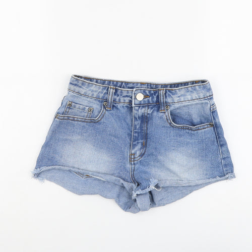 FOREVER 21 Womens Blue Cotton Cut-Off Shorts Size 24 in L3 in Regular Button