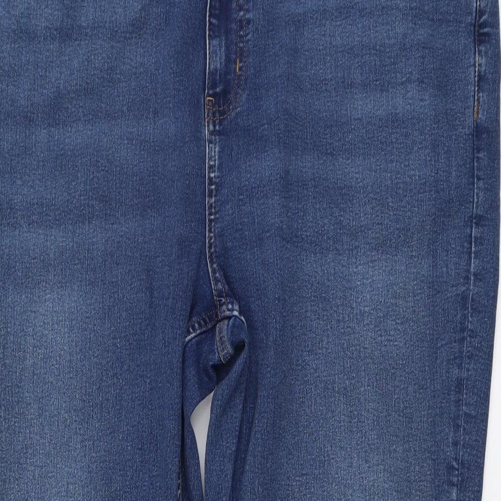 Marks and Spencer Womens Blue Cotton Bootcut Jeans Size 20 L29 in Regular Button