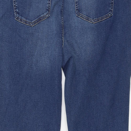 Marks and Spencer Womens Blue Cotton Bootcut Jeans Size 20 L29 in Regular Button