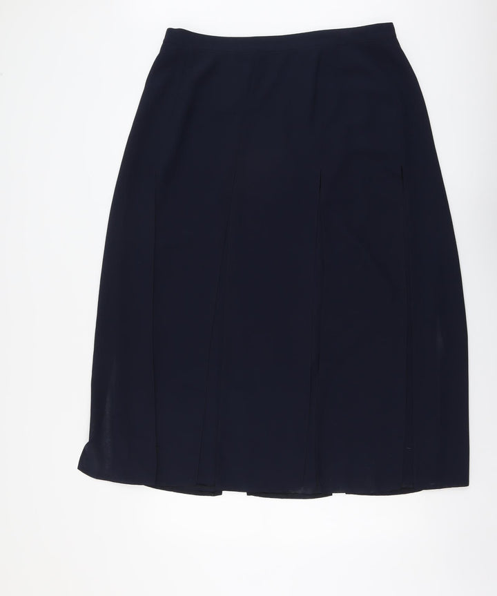 Roman Womens Blue Polyester Swing Skirt Size 20 Zip
