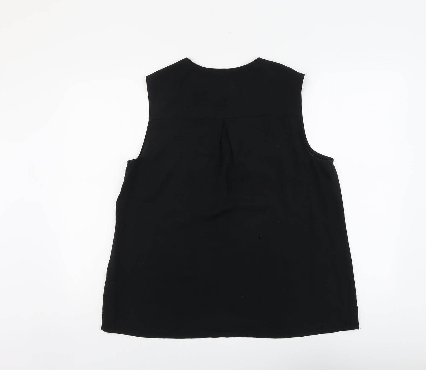 Marks and Spencer Womens Black Polyester Basic Tank Size 14 V-Neck
