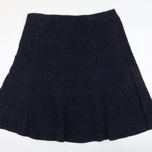 Marks and Spencer Womens Blue Geometric Polyester Swing Skirt Size 22